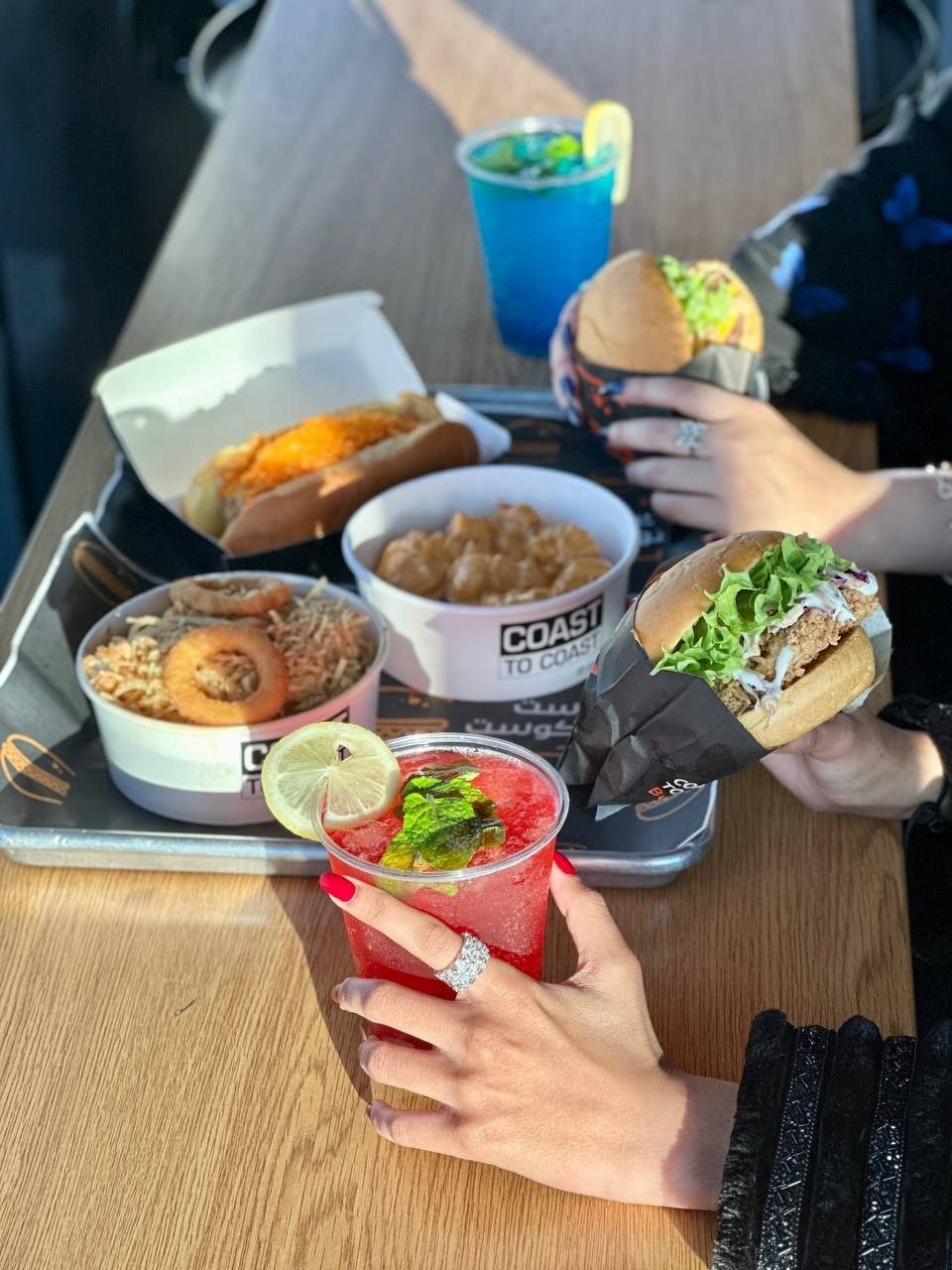 Guests sharing a Coast To Coast meal